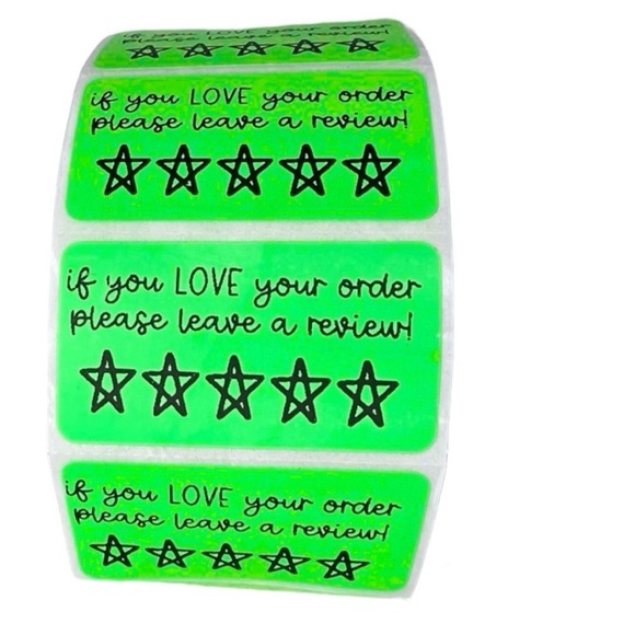 Thank You Stickers leave a review | Packaging Supplies NWT | 2 in nwt - Picture 2 of 4